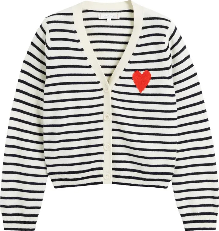 Chinti & Parker Wool Cashmere Heart Breton Cardigan | Nordstrom | Nordstrom