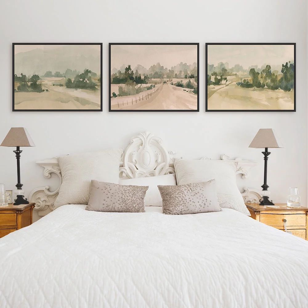 My Texas House - Watercolor Pasture Framed Canvas Set - 16x12 | Walmart (US)