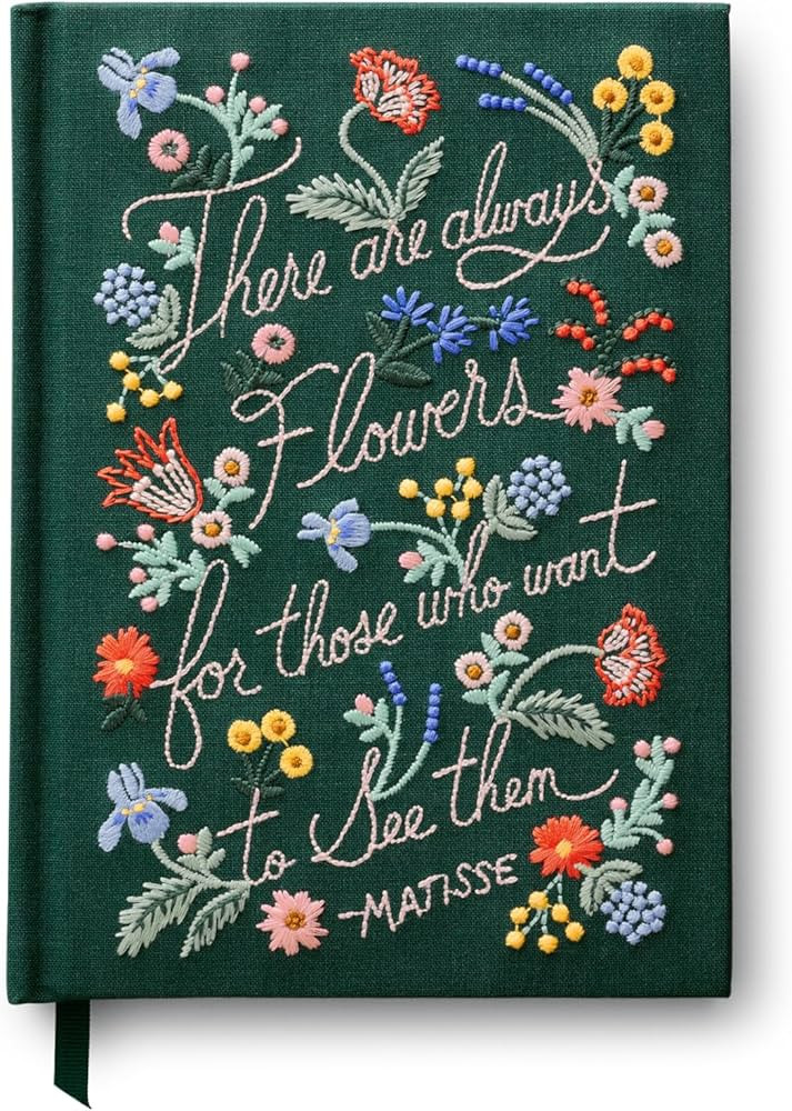 RIFLE PAPER CO. There Are Always Flowers Embroidered Journal | 240 Ruled Pages, Cloth Cover with ... | Amazon (US)
