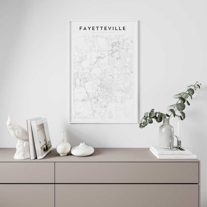 Fayetteville, Arkansas, Fayetteville map, Fayetteville print, Fayetteville wall art, Fayetteville... | Etsy (US)