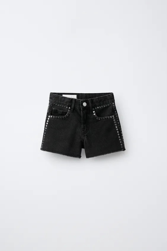 STUDDED DENIM SHORTS | Zara US