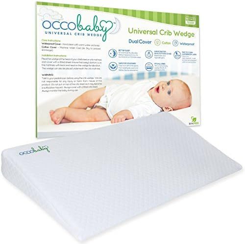 OCCObaby Universal Baby Crib Wedge Pillow with Removable Waterproof Cotton Cover | Amazon (US)