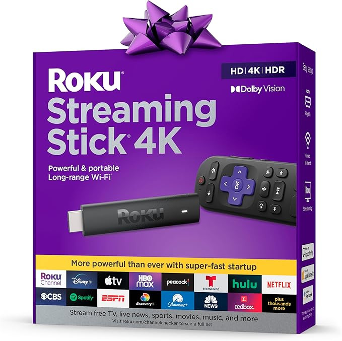Roku Streaming Stick | Portable Device 4K/HDR/Dolby Vision. Voice Remote, Free & Live TV | Amazon (US)
