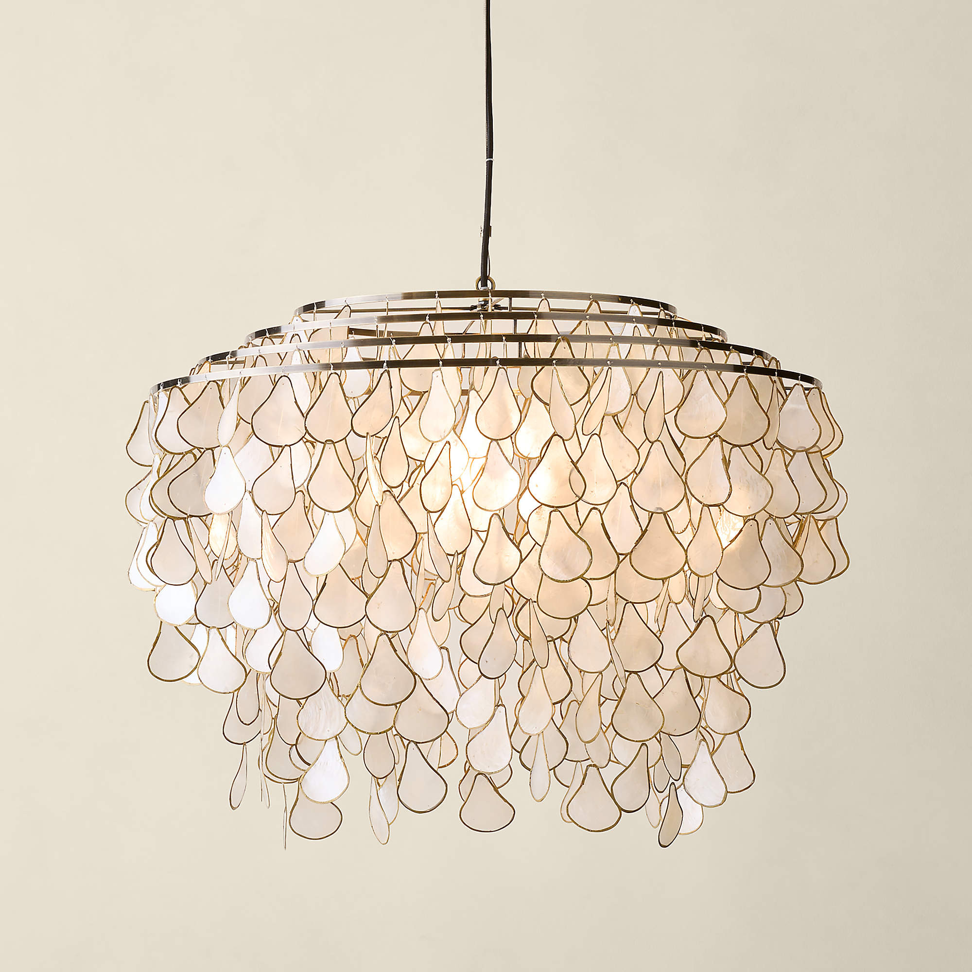 Teardrops Capiz Chandelier + Reviews | CB2 | CB2