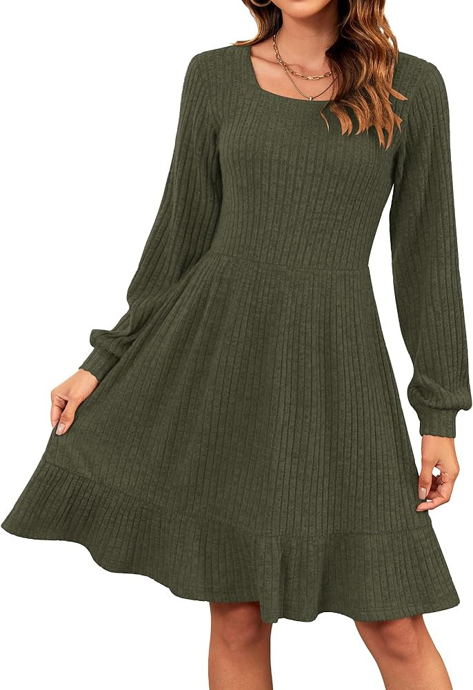 AUSELILY Fall Dress Dresses Knit Sweater Dress | Amazon (US)