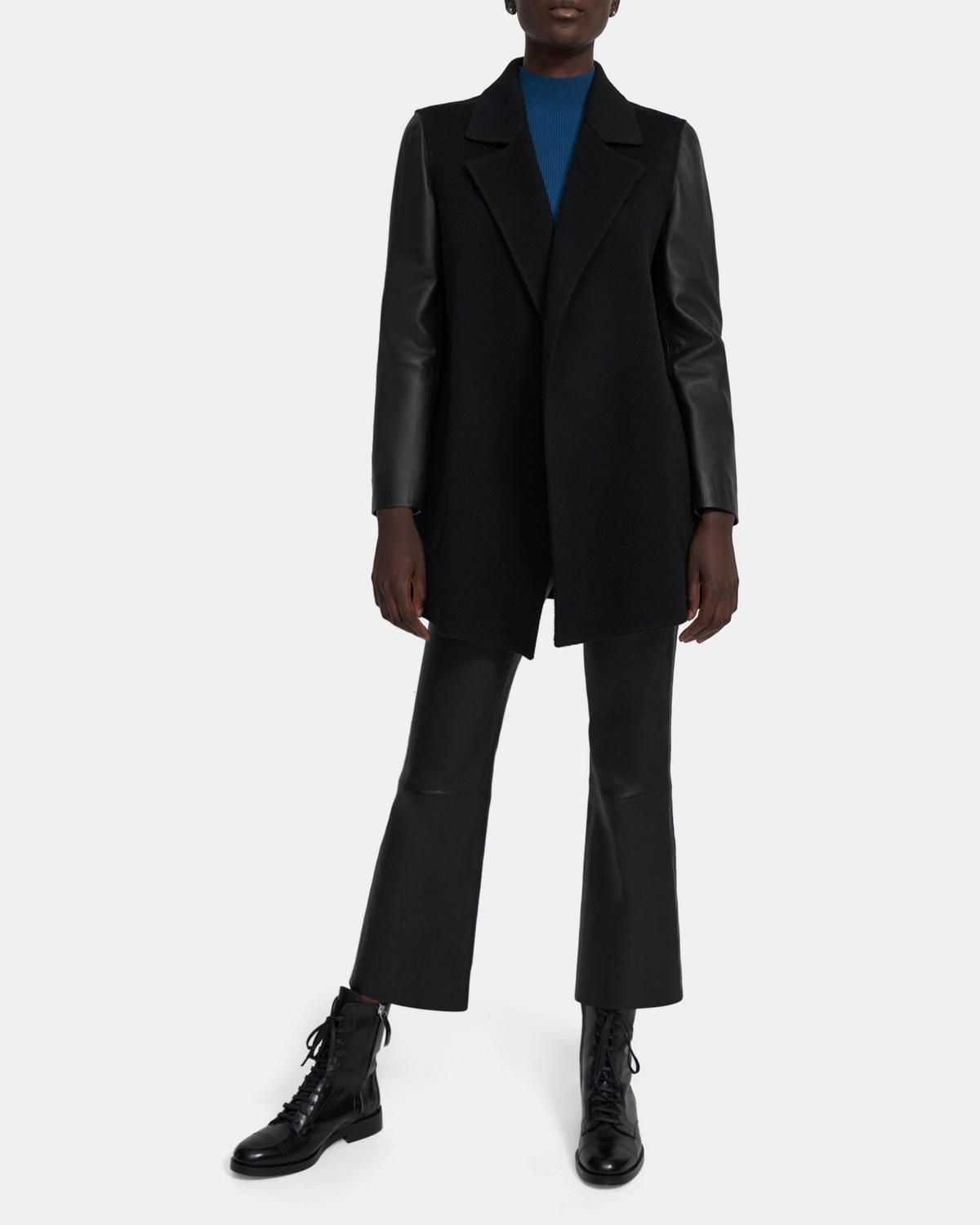 Clairene Jacket in Double-Face Wool-Cashmere Combo | Theory Outlet