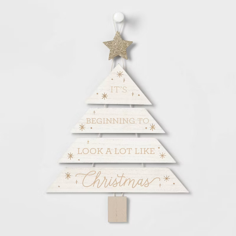 4-Tier 'It's Beginning to Look A Lot Like Christmas' Holiday Tree Wall Sign - Wondershop™ | Target