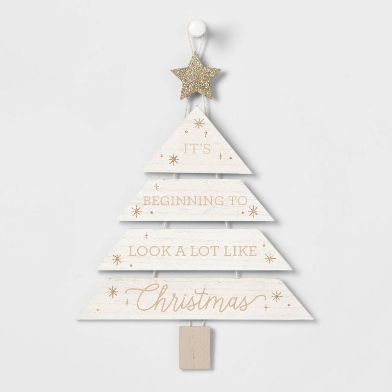 4-Tier 'It's Beginning to Look A Lot Like Christmas' Holiday Tree Wall Sign - Wondershop™ | Target