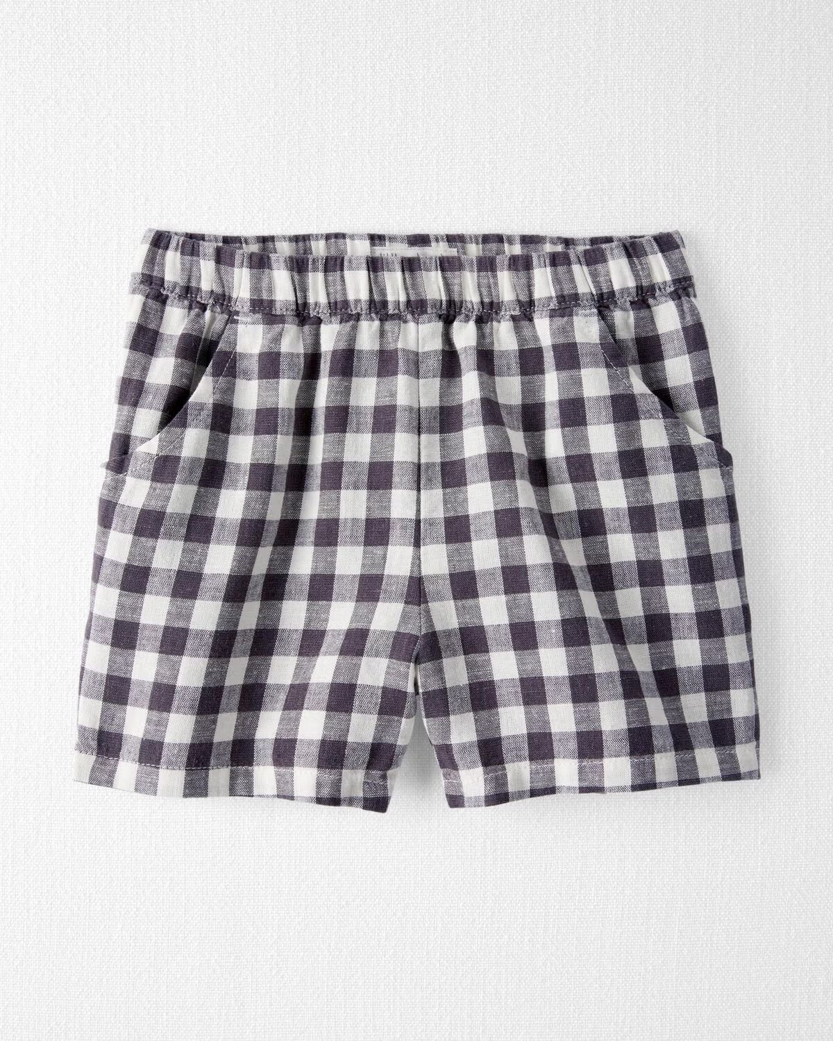 Toddler Gingham Shorts Made With Linen - Little Planet | Carter's | Carter's Inc