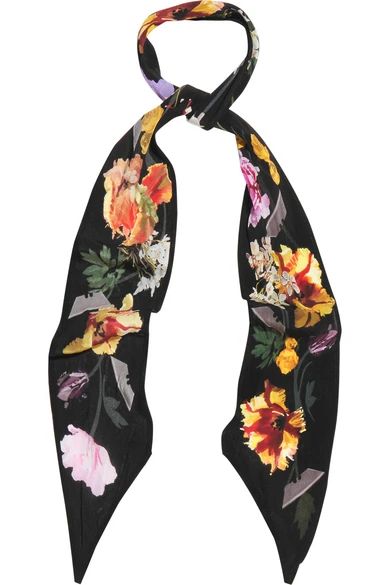 Flora printed silk crepe de chine scarf | NET-A-PORTER (US)
