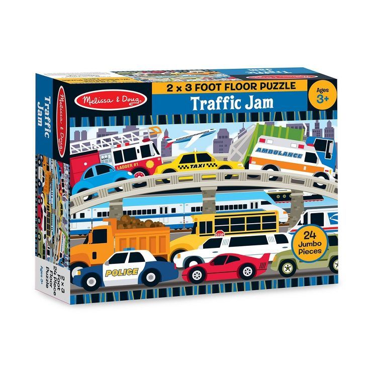 Melissa And Doug Traffic Jam Jumbo Floor Puzzle 24pc | Target