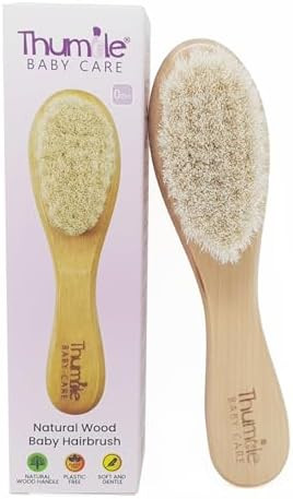 Thumble Baby Hair Brush - Super Soft Goat Bristle Hairbrush for Newborns, Babies and Toddlers - W... | Amazon (UK)