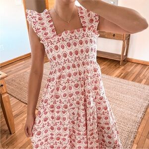 Hill House The Ellie Nap Dress Pink Seashell Mermaid Beach Ruffle Maxi Dress S | Poshmark