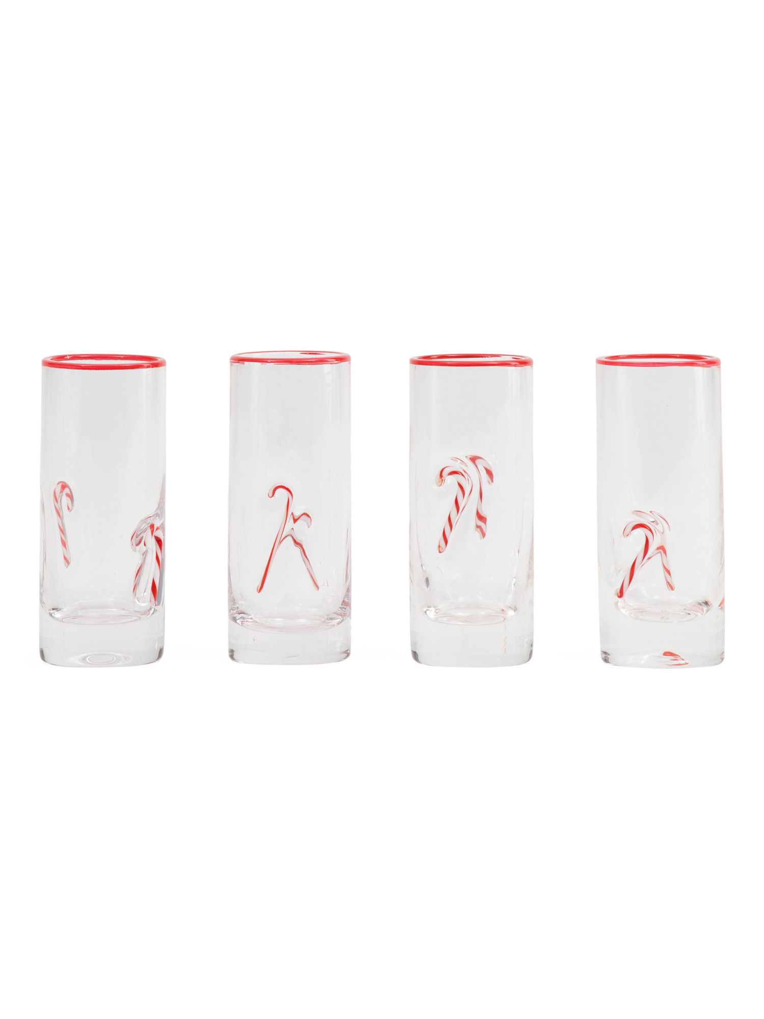 Set Of 4 Candy Cane Shot Glasses | TJ Maxx