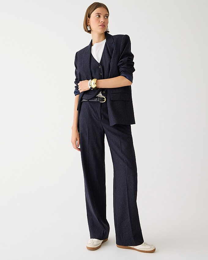 Collection full-length Sydney wide-leg pant in pinstripe Italian wool | J. Crew US