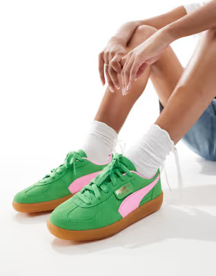 Puma Palermo trainers in green and pink | ASOS (Global)