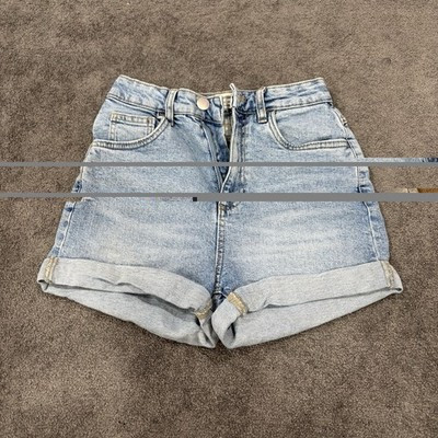 Cotton On High Rise Stretch Light Blue Cuffed Hem Denim Shorts Women's Size 4 | eBay | eBay US