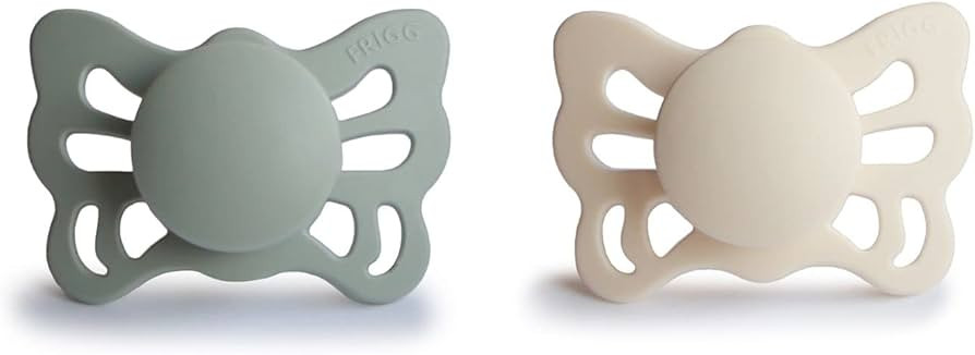 FRIGG Butterfly Anatomical SilkySoft Silicone Baby Pacifier | Made in Denmark | BPA-Free (Cream/S... | Amazon (US)