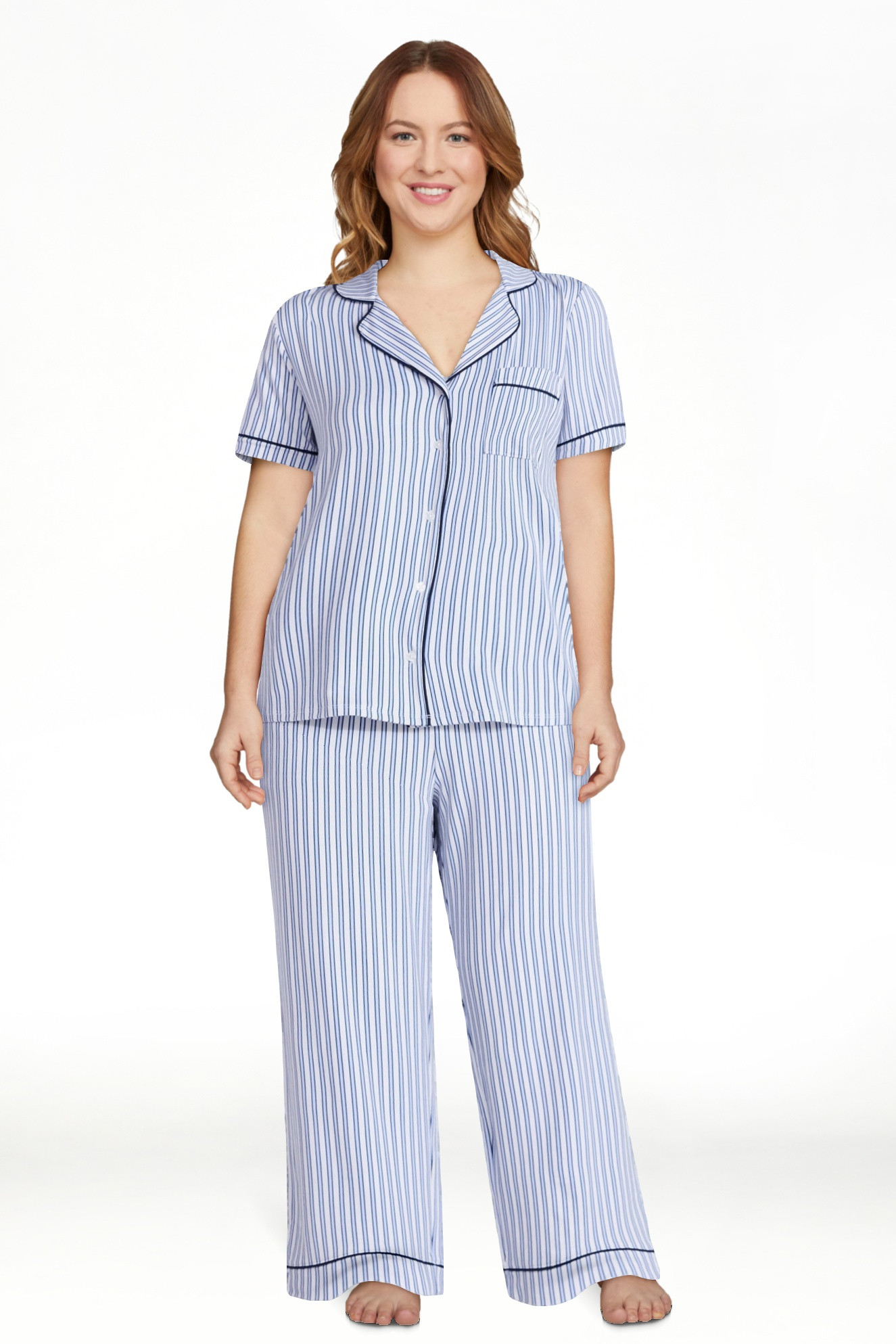 Joyspun(4.7)|3,620 Joyspun Women's Dreamy Soft Collection Notch Collar Top and Capri Pants Pajama... | Walmart (US)