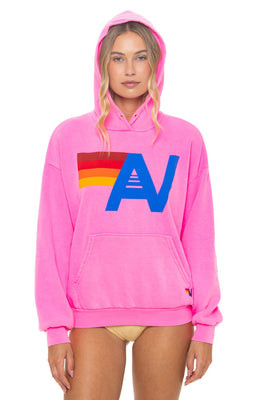 Aviator Nation LOGO PULLOVER RELAXED HOODIE - NEON PINK - LOGO PULLOVER RELAXED HOODIE - NEON PINK | Shop.app
