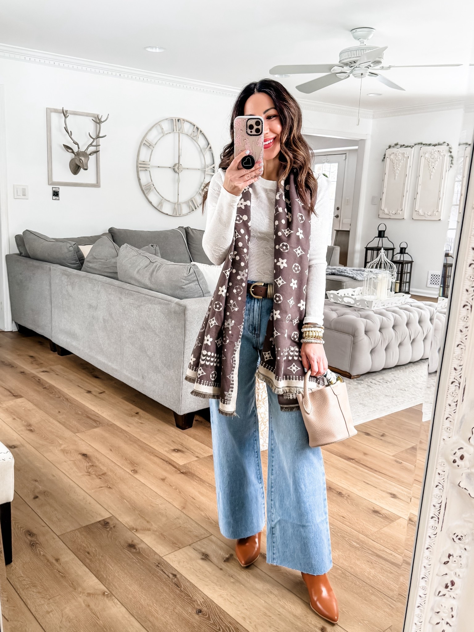 Jeans 25. I cut them. Small top. Winter date night outfit. Boots TTS. Jewelry code HOUSEOFLEO20

#LTKootd #LTKOver40