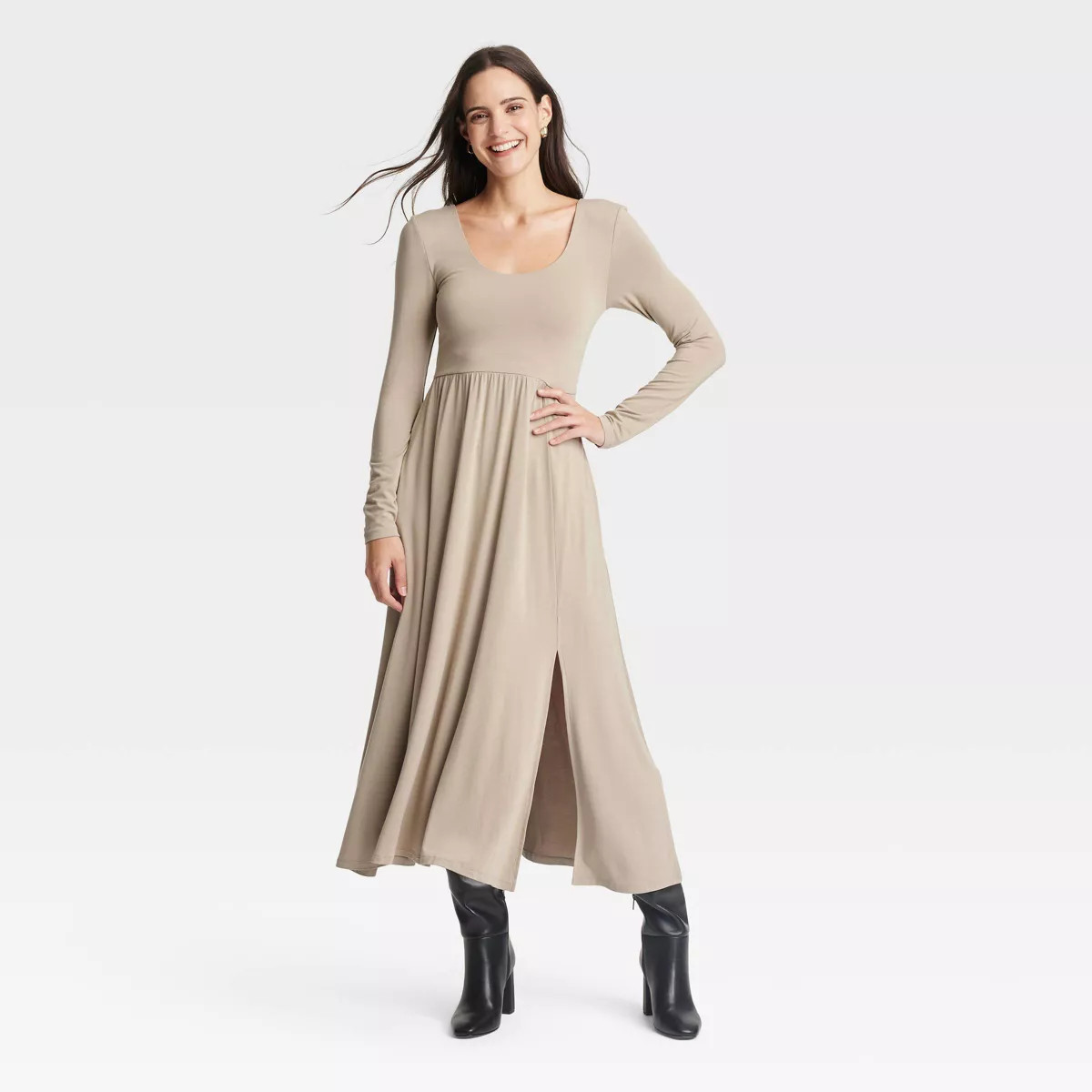 Women's Long Sleeve Knit Ballet Maxi Dress - A New Day™ | Target