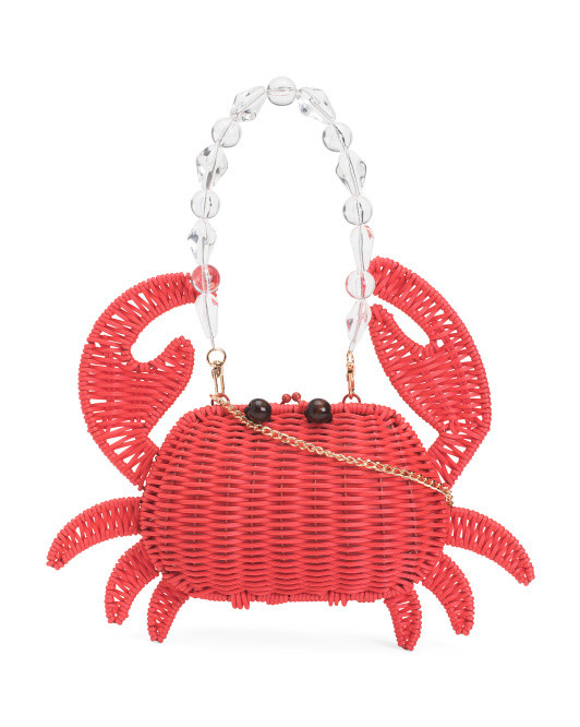Crab Bag With Beaded Handle | TJ Maxx