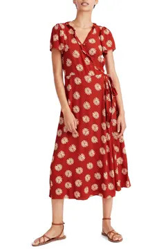 Daisy Daydream Ruffle Edge Wrap Midi Dress | Nordstrom