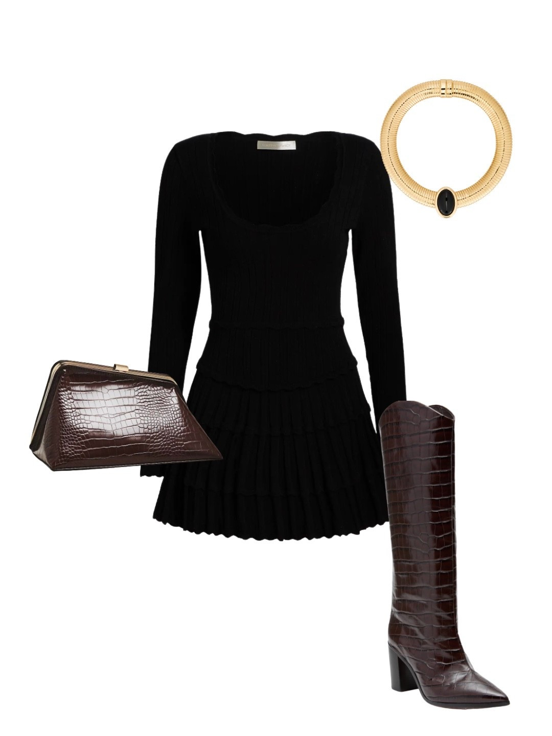 This black mini sweater dress paired with croc-embossed boots and a matching clutch is the ultimate cold-weather outfit. Effortlessly stylish for dinners, city strolls, or holiday events — classic with a modern twist.

✨ Save this look for your fall outfit inspo & shop the pieces below!
#FallFashion #SweaterDress #ChicFallOutfit #FallOutfitInspo #LTKFallFashion #LTKStyle #FallWardrobe #ColdWeatherStyle #FallTrends #AutumnOutfit #BlackDress

#LTKSeasonal #LTKStyleTip #LTKHoliday