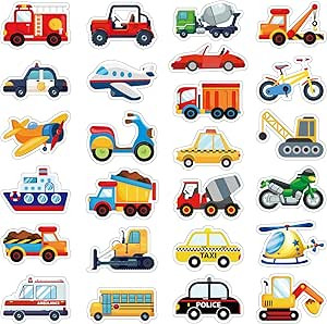 Harloon 500 Pcs Transportation Sticker Car Bus Truck Airplane Ship Thick Gel Cling Truck Transpor... | Amazon (US)
