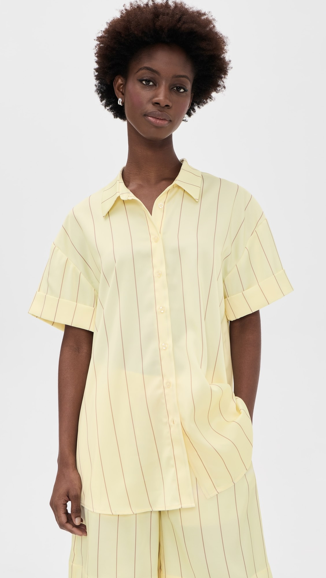 Crinkle Satin Stripe Button Down | Shopbop