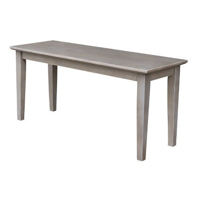 International Concepts Shaker Styled Bench Washed Gray Taupe: Hardwood Frame, 400lb Capacity, 2-Seater | Target