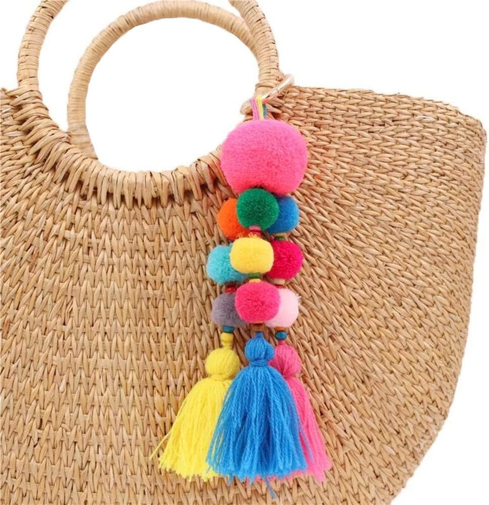 QTMY Colorful Tassel Bag Charm for Women,Layered Tassel Keychain Keyring Purse Handbag Decor Pend... | Amazon (US)