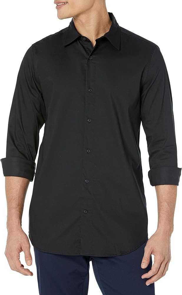 Amazon Essentials Men's Slim-Fit Long-Sleeve Stretch Dress Shirt | Amazon (US)