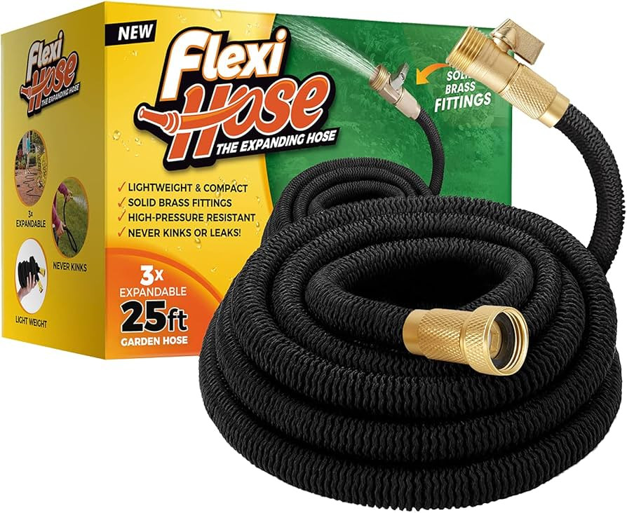 Flexi Hose Lightweight Expandable Garden Hose, No-Kink Flexibility, 3/4 Inch Solid Brass Fittings... | Amazon (US)