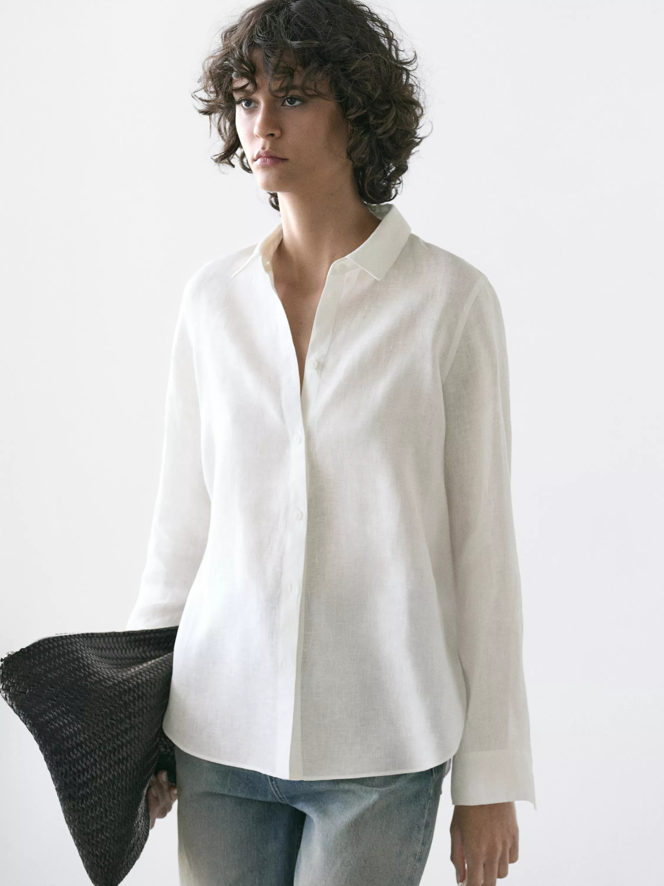 Flowing 100% linen shirt | Massimo Dutti US
