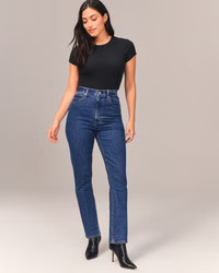 Women's Curve Love Ultra High Rise 90s Slim Straight Jean | Women's Bottoms | Abercrombie.com | Abercrombie & Fitch (US)