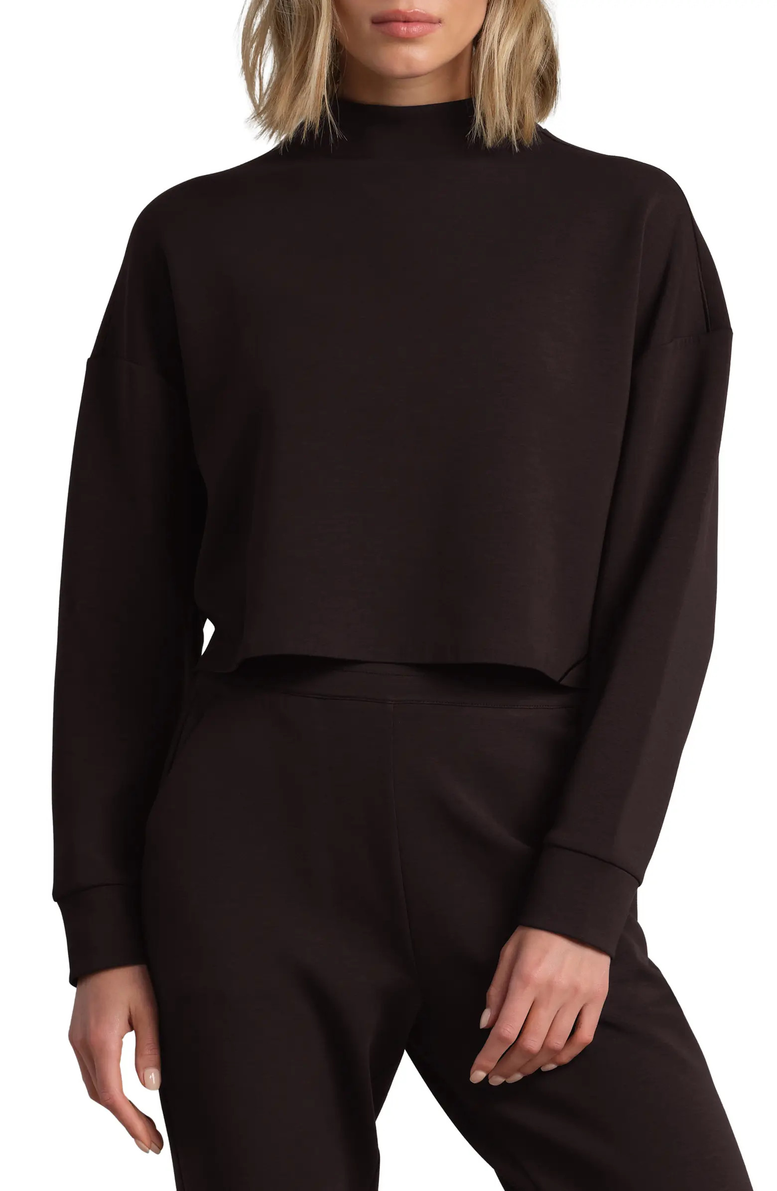 DreamGlow Mock Neck Crop Sweatshirt | Nordstrom
