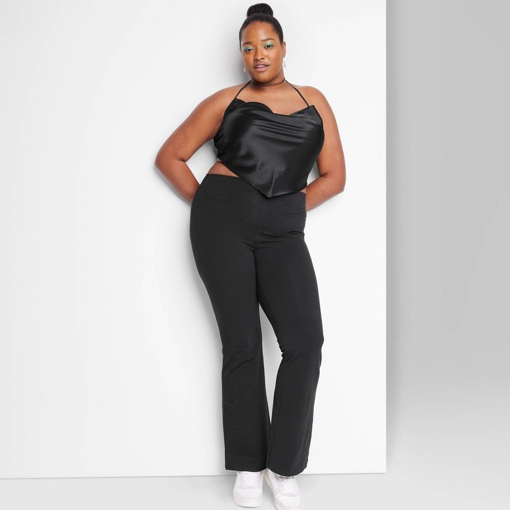 Women's Plus Size High-Waisted Flare Leggings - Wild Fable Black 1X | Target