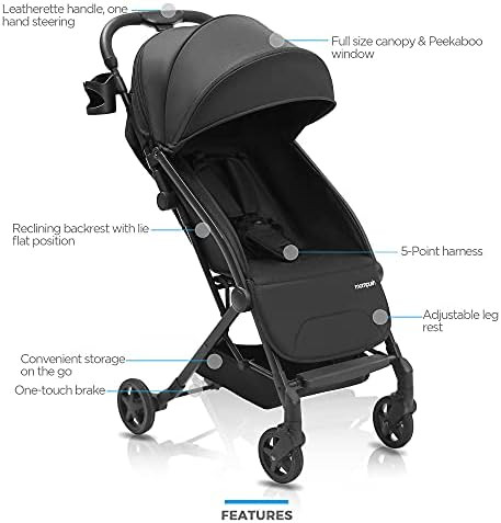 Mompush Lithe, Lightweight Stroller, Compact One-Hand Fold Luggage-Style Travel Stroller for Airp... | Amazon (US)