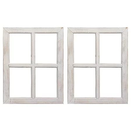 Barnyard Designs Rustic White Barn Wood Window Frames, Decorative Country Farmhouse Home Wall Decor, | Walmart (US)