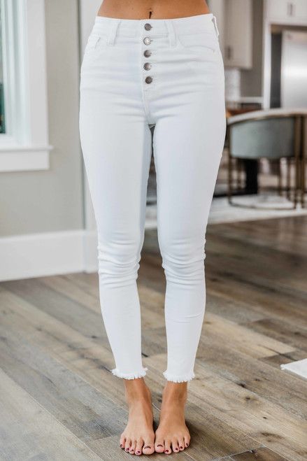 The Chelsie White Jeans | The Pink Lily Boutique