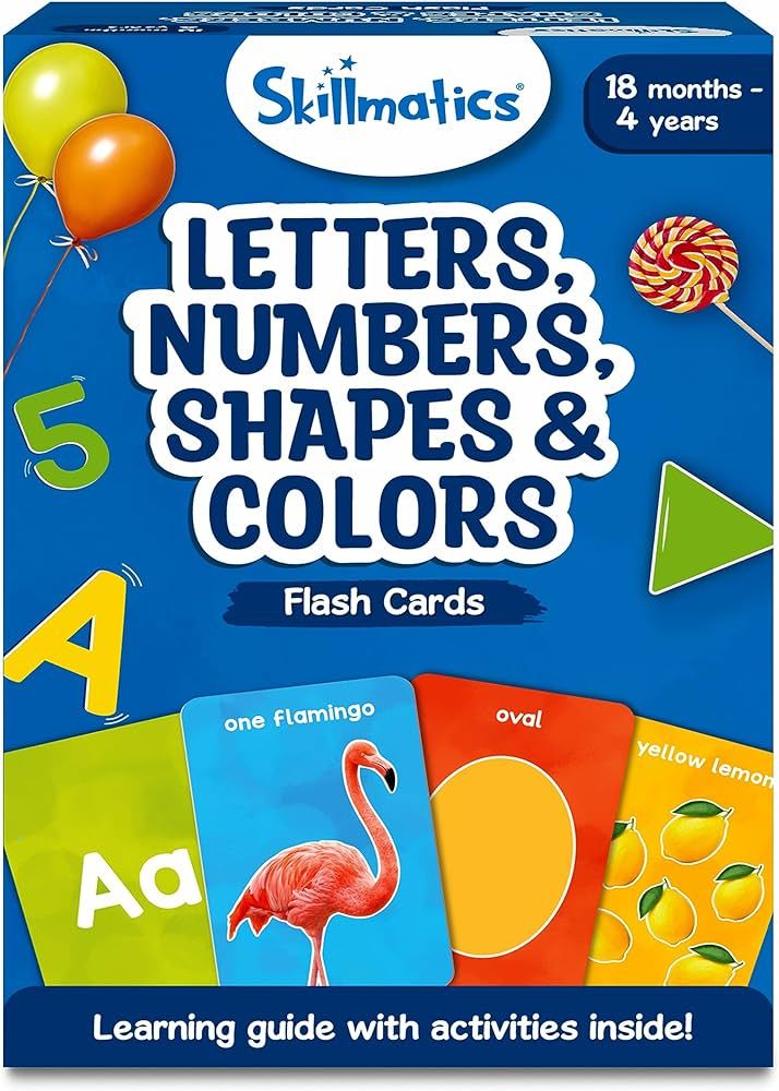 Amazon.com: Skillmatics Thick Flash Cards for Toddlers - Letters, Numbers, Shapes & Colors, Monte... | Amazon (US)