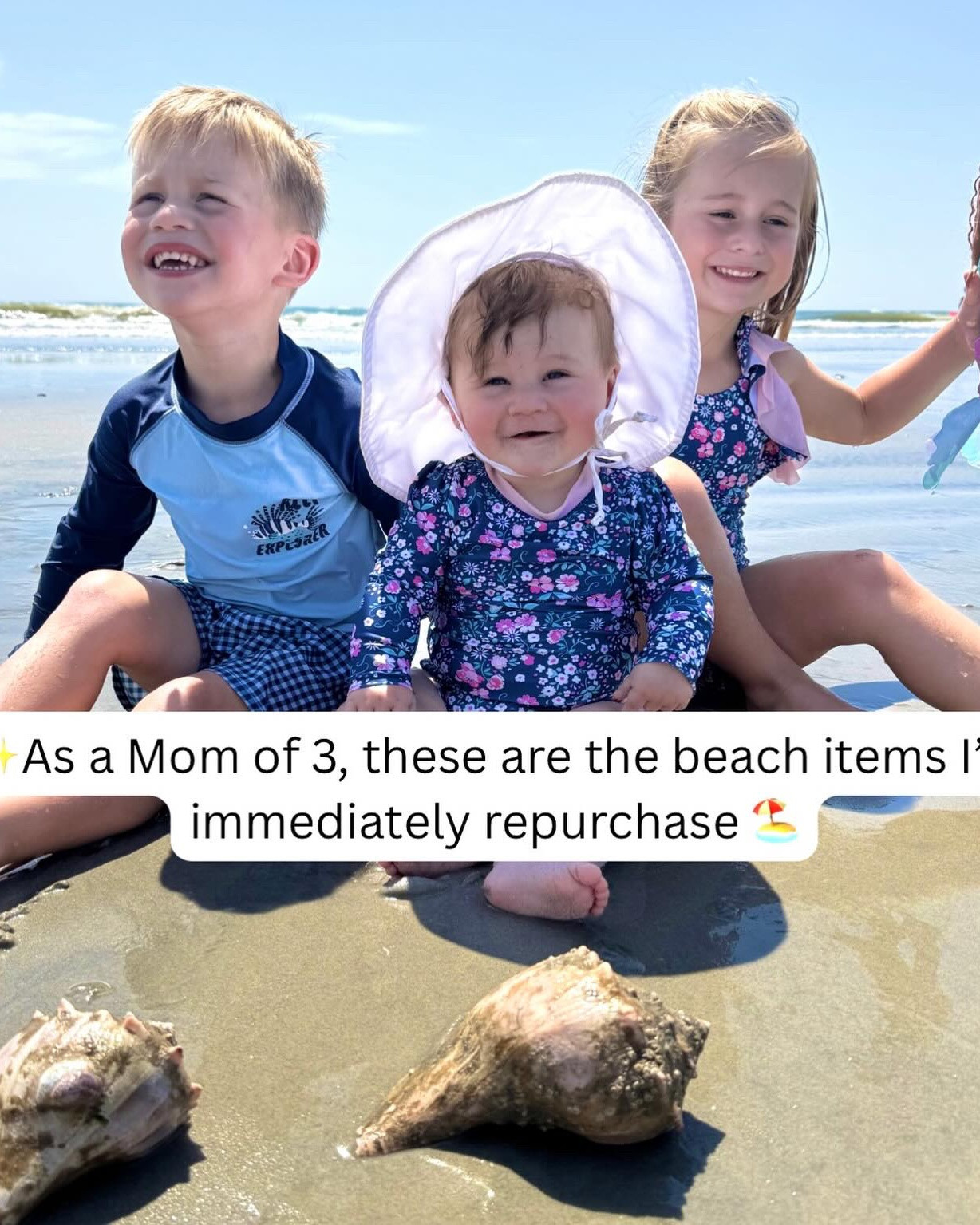 Trust me—these have earned a permanent spot on our packing list. Comment BEACH and I’ll send the links! SAVE this for your next beach trip! 🌊🐚☀️

These are the items that make beach days so much easier:
✔️ Waterproof baby sling for hands free water play + contact naps 
✔️ Beach canopy for shade and naps
✔️ Surfer Dude toy that keeps kids entertained forever
✔️ Flexible race track only make it a beach coaster
✔️ Crab mesh bags that collect shells, not sand
✔️ Portable potty for those emergency beach bathroom trips 💩
✔️Affordable beach wagon that I also used as a “playpen” & “bassinet” 
✔️Baby Delight Go With Me chair for snack time 

As a Mom of 3, these are the best beach items! 🏖️

#LTKTravel #LTKBaby #LTKKids