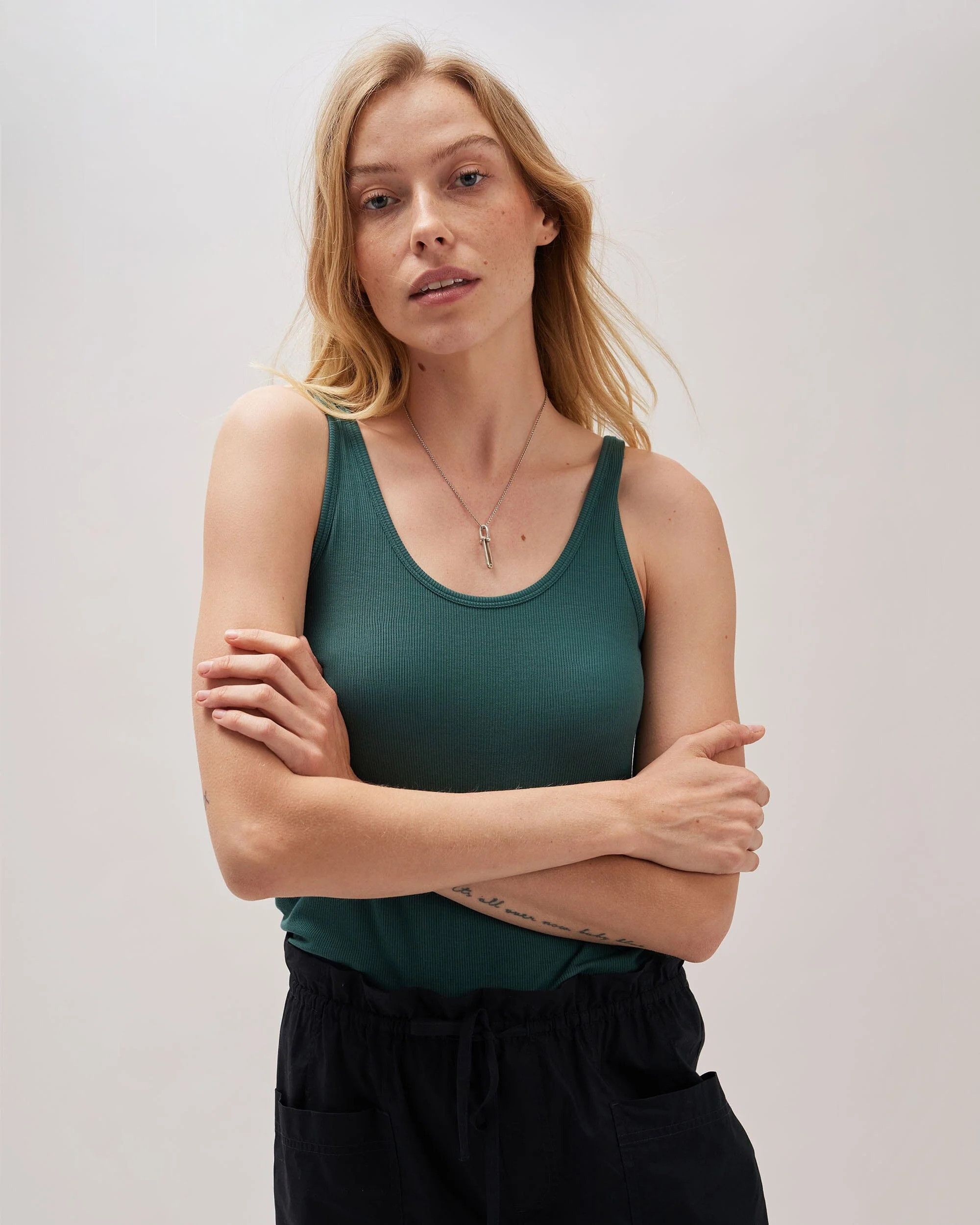 Baby Rib Scoop Tank - Mallard Green / S | Richer Poorer