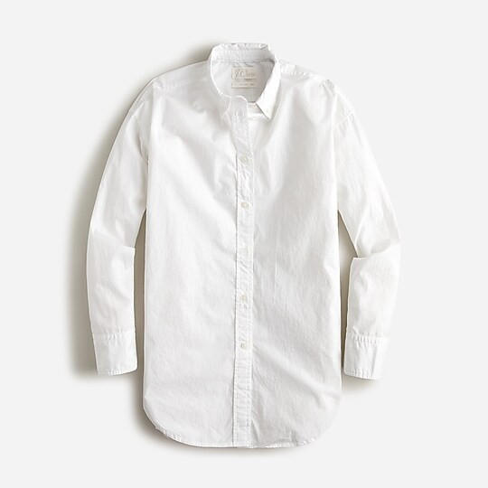 J.Crew: Relaxed-fit Washed Cotton Poplin Shirt For Women | J. Crew US