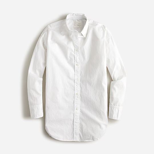 J.Crew: Relaxed-fit Washed Cotton Poplin Shirt For Women | J.Crew US