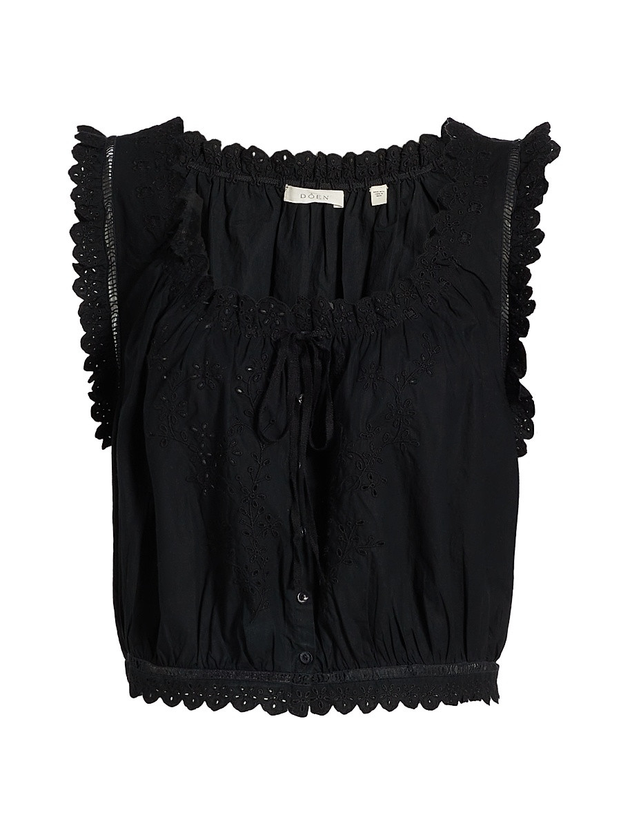 Women's Traveler Eyelet Top - Black - Size XXS | Saks Fifth Avenue