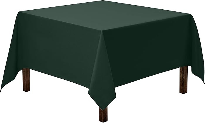 Gee Di Moda Square Tablecloth - 52 x 52 Inch Hunter Green Table Cloth for Small Square or Round T... | Amazon (US)