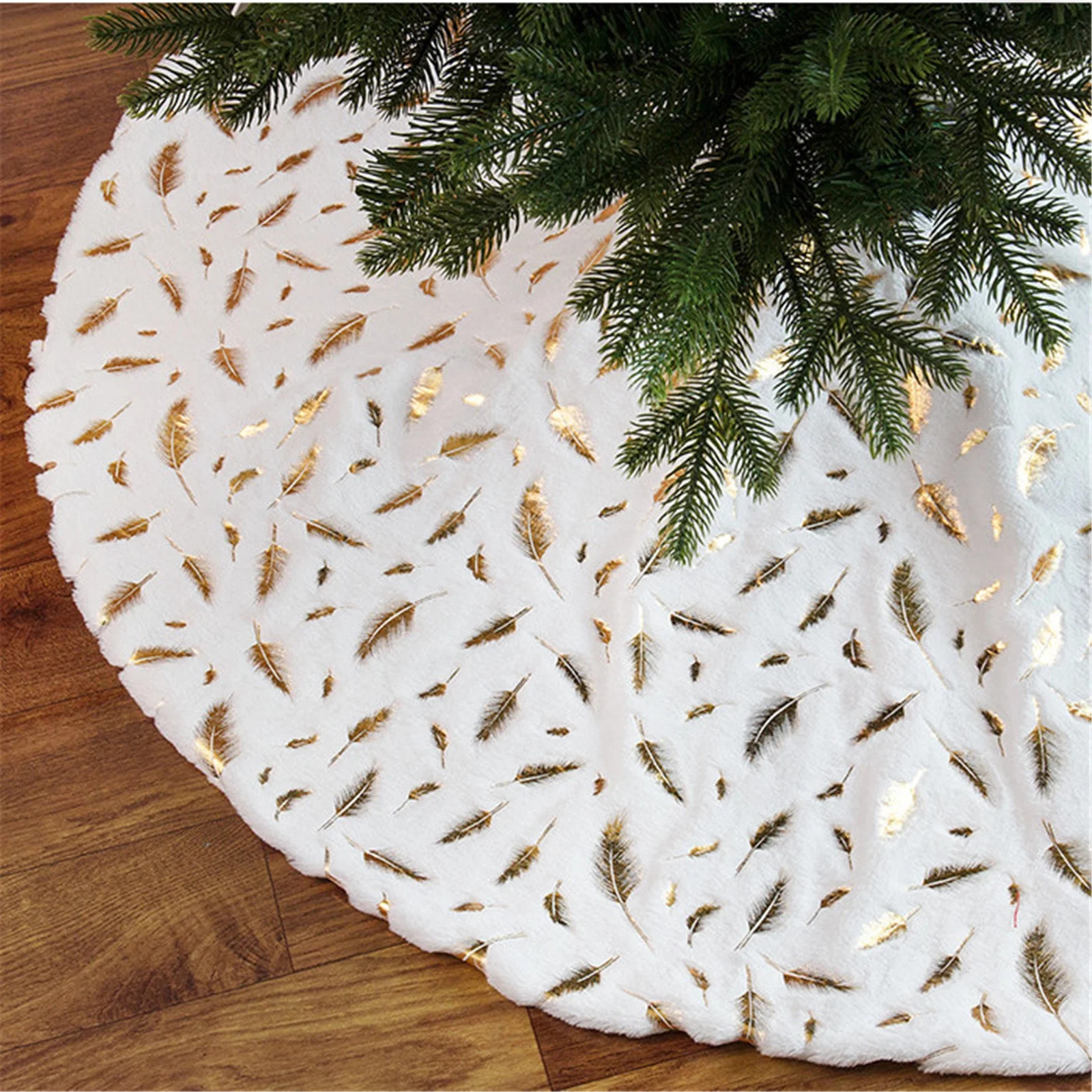 Christmas Tree Skirt - Larger 30/35/48 Inch Feather Xmas Tree Skirt, Machine Wash and Dry Christm... | Walmart (US)
